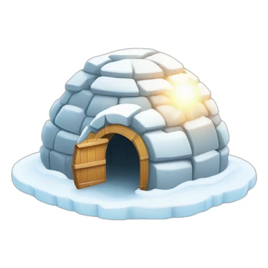 igloo with sun shining sticker