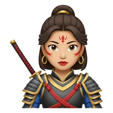 Very dangerous femal Thai samurai with amor typical Thai sticker