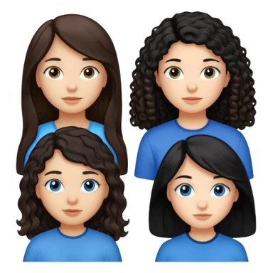 Algo de Disney y por detrás o delante pon a quatro chicas: una con el pelo largo rizado marrón , otra con el pelo muy corto negro, como un chico, otra con el pelo mediano liso marrón con ojos azulesy otra con el pelo negro largo liso . Es para el viaje sticker