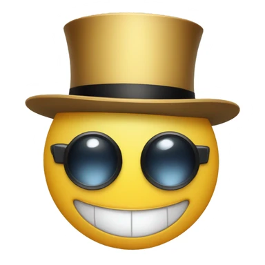 smiley face with monocle and top hat sticker