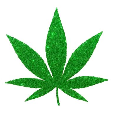 glitter hemp leaf sticker
