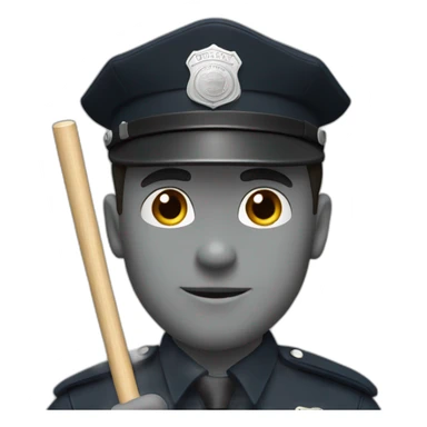 policeman with baton sticker