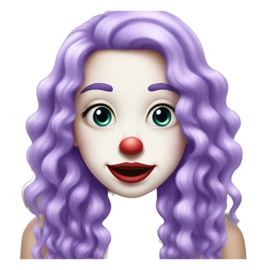 Lavender Clown Girl Long Hair Pretty  sticker