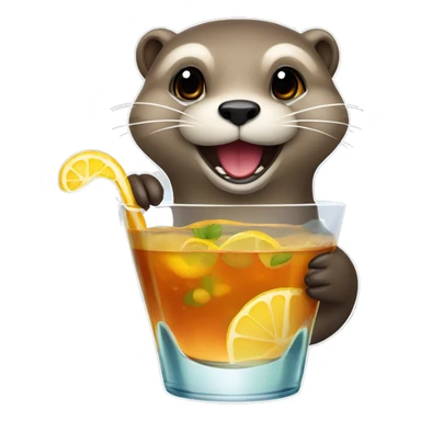 Loutre qui boit un cocktail sticker