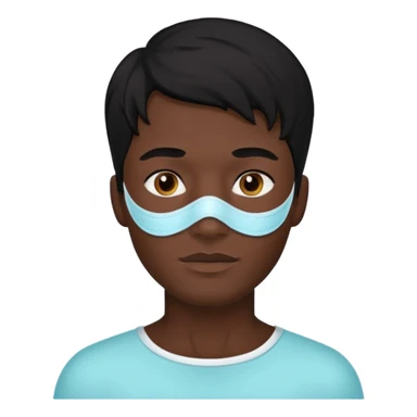 black hair man, Skincare  mask sticker