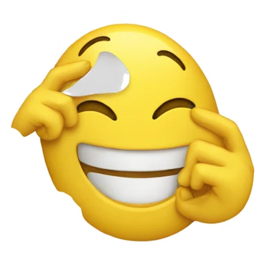 yellow emoji happy hand covering mouth love sticker