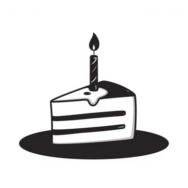 a slice of cake, hand drawn doodle style sticker