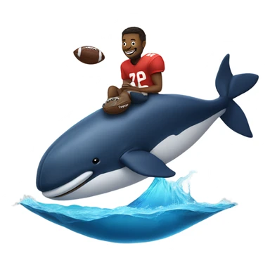 A football player riding on a whale sticker