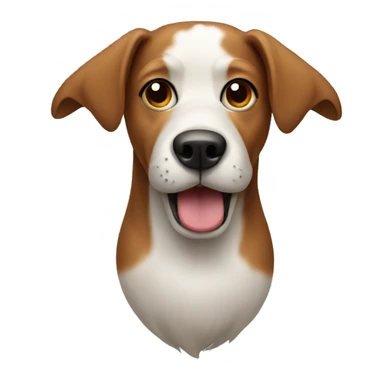a dog head with legs and a funny nose sticker