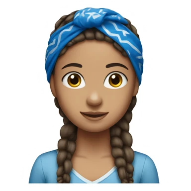 Brunette girl with braids and blue bandana sticker