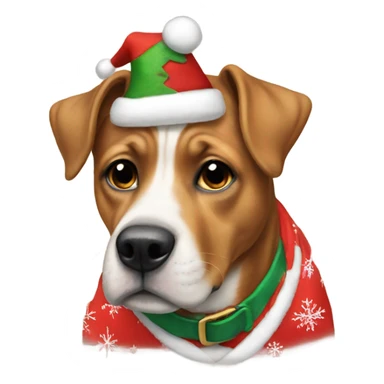 Dog wearing Christmas pajamas  sticker