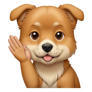 Dog with human hand shushing sticker