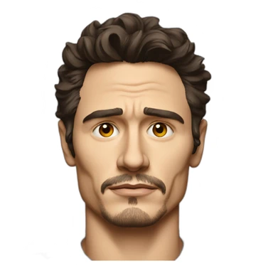 james franco serious cartoon wearing shirt sticker