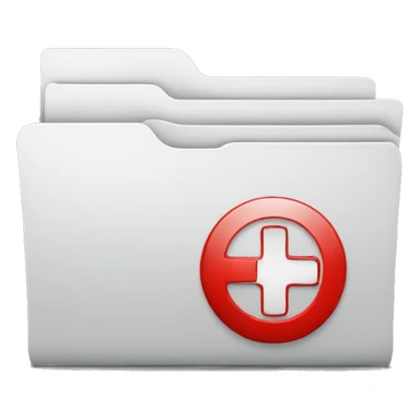 folder with red plus sign sticker