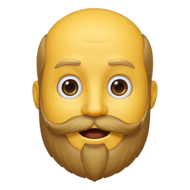 A yellow smiley emoji with a beard growing out of the top of his head sticker
