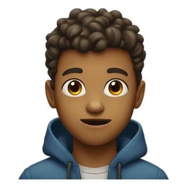 A boy biting lips sticker