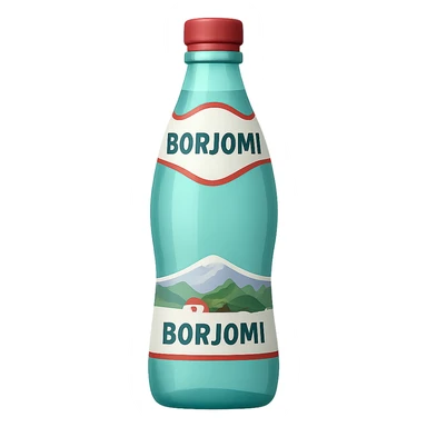 Borjomi water bottle emoji with label, variation 2 sticker
