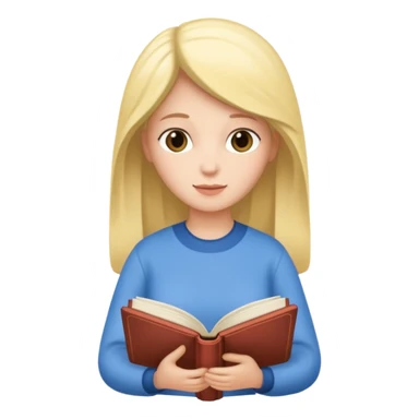 Mary reading a book sticker