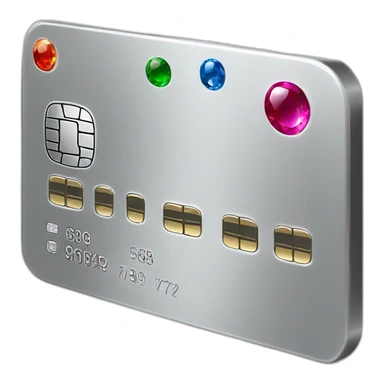 Silver credit card with gems sticker
