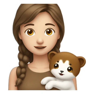 fille blanche et brune qui travaille dans son lit sticker