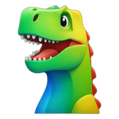 red, yellow, green and blue google chrome dino sticker