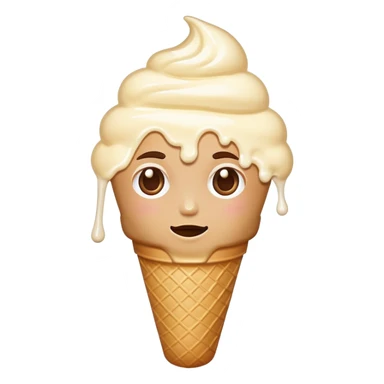 Cara llena de helado  sticker