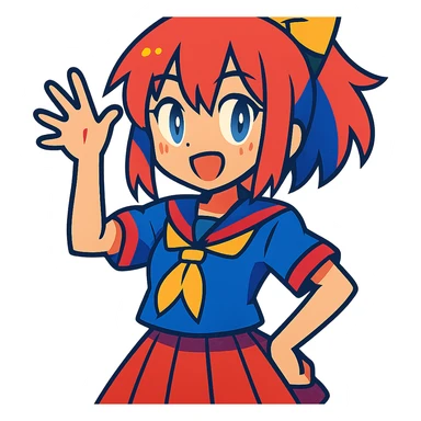 anime girl in vibrant toon style sticker