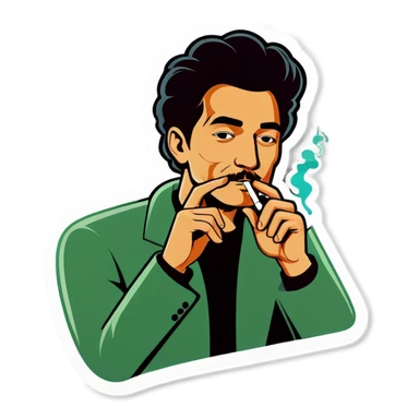 Person smoking a joint sticker