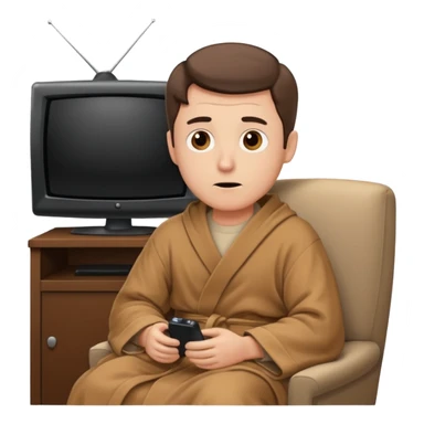 bored man watching television sticker