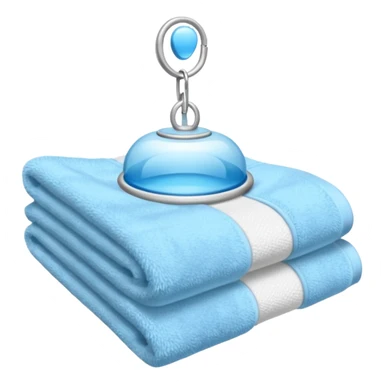 baby blue hotel room towel sticker