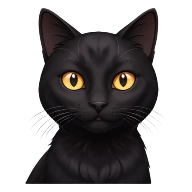 Solin wäre ein Kater mit nachtschwarzem, glänzendem Fell, kräftig gebaut und zugleich von seltener Eleganz. Sein Blick – tief und warm – scheint in die Seele zu führen, während seine Bewegung lautlos ist wie ein Schatten, der sich still an die Seite schmiegt.ihn nichts auf der Welt erschüttern. sticker