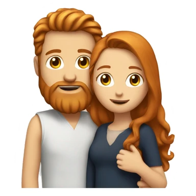  guy with ginger beard hugging brunette girl with long hair sticker