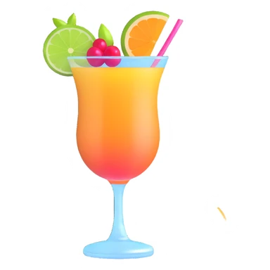 fancy cocktail with fruit garnish sticker