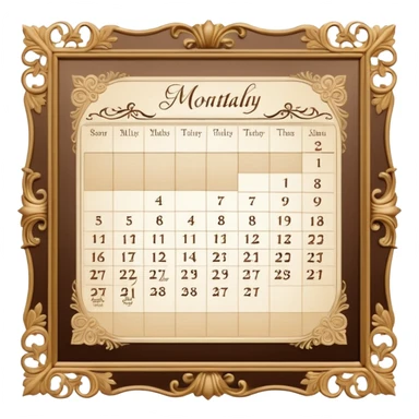edwardian monthly calendar page sticker
