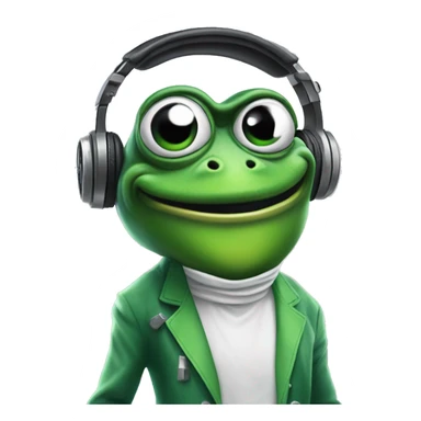 dj green crazy frog futuristic funny sticker