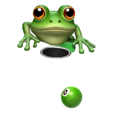 Frog playing pool in a pool sticker