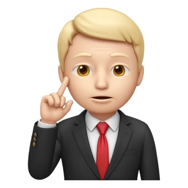 3D render of a shushing face emoji 🤫 dressed in a business suit, holding a finger to its lips. representing deceptive corporate marketing compliance. Studio lighting, cinematic realism, subtle irony, professional color grading sticker