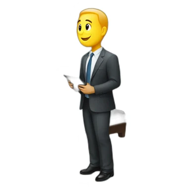 A business man doing his job in a bedroom  sticker