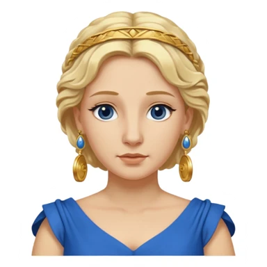 Ancient Roman woman with earrings and blonde hair, blue drees sticker