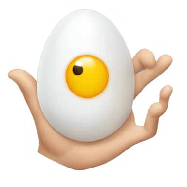 a hand with one eye woken up from an egg sticker