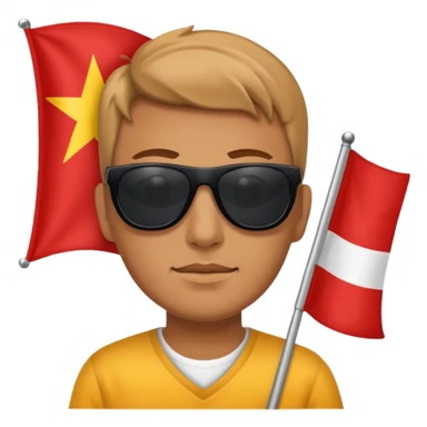 Flag loin and sun sticker