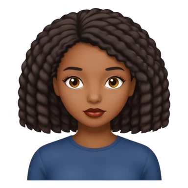 Black girl, cabelo cacheado curto, com os olhos castanhos escuro, lábios médio sticker