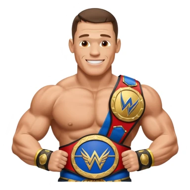 John Cena with wwe championship sticker