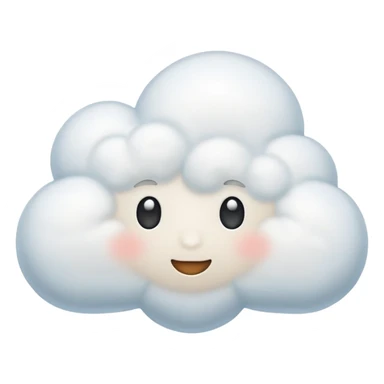 magical puffy cloud emoji, Disney-inspired, Apple emoji style sticker