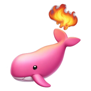pink whale with fire sticker