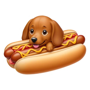 A dog inside a hotdog sticker