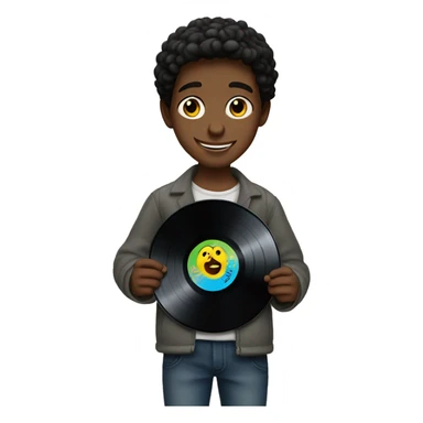 jewish boy holding a vinyl record sticker