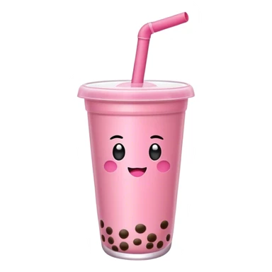Pink boba sticker