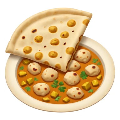 make me a chapati with chicken curry but make sure it is a emoji and not a image sticker