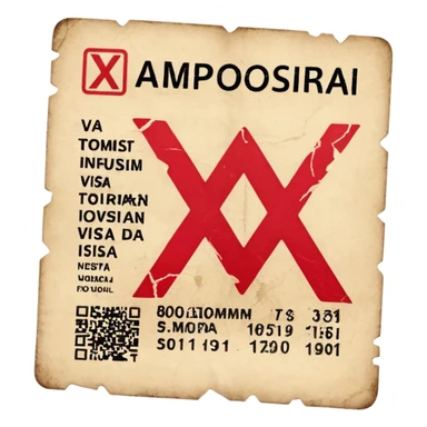 Tourist visa denied with an x sticker